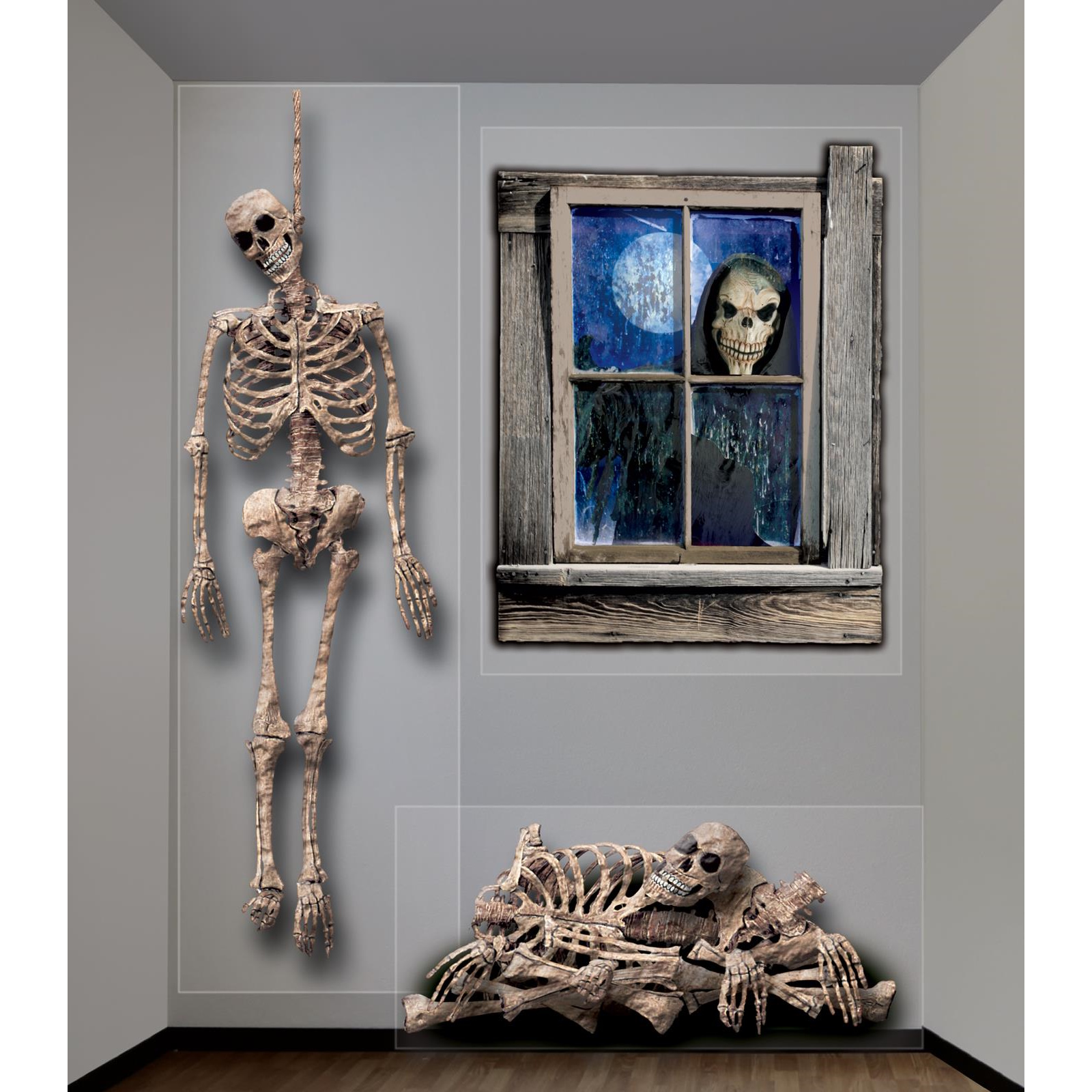 Halloween Giant Ghastly Skeleton Wall Decorations