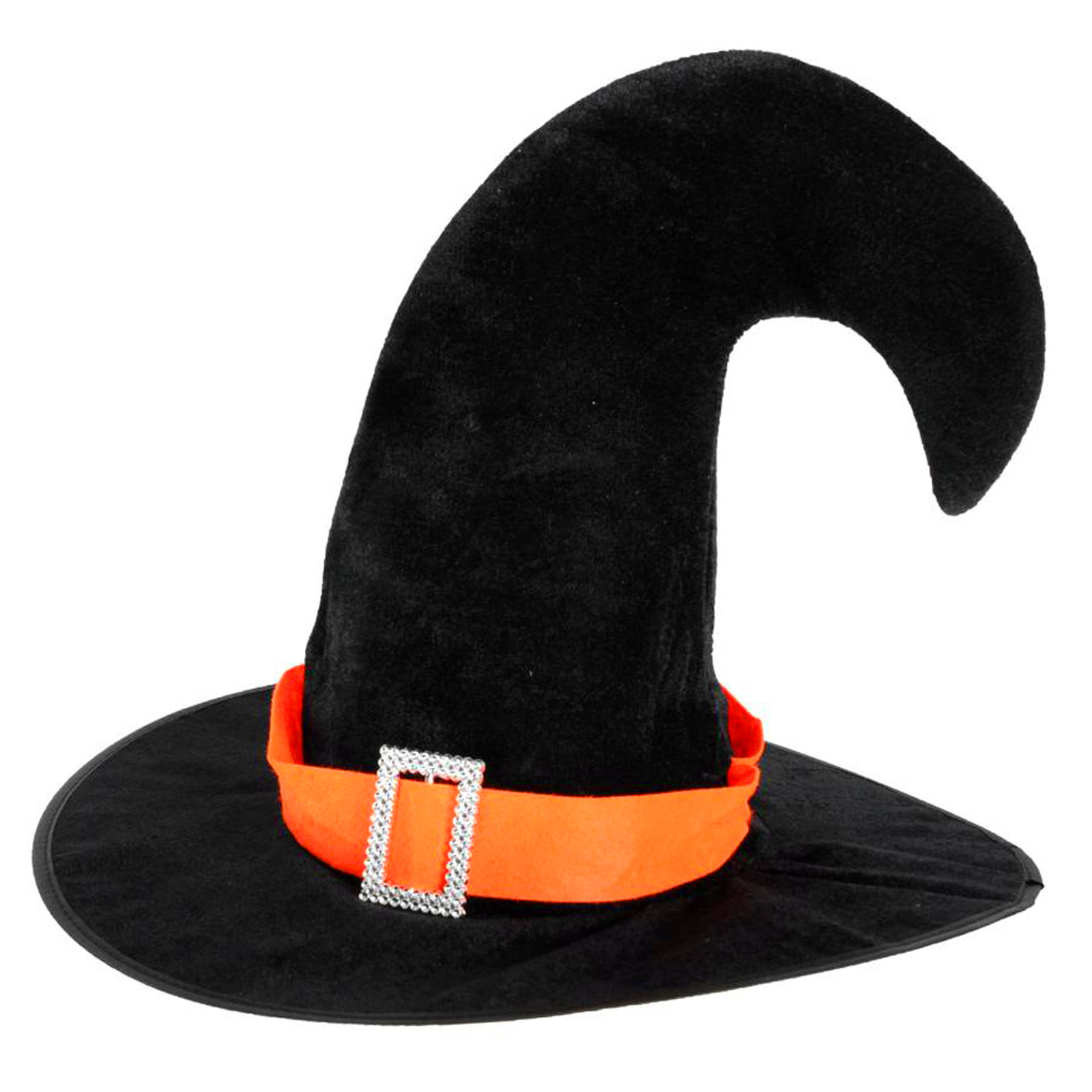 Childs Plush Crooked Witch Hat with Buckle