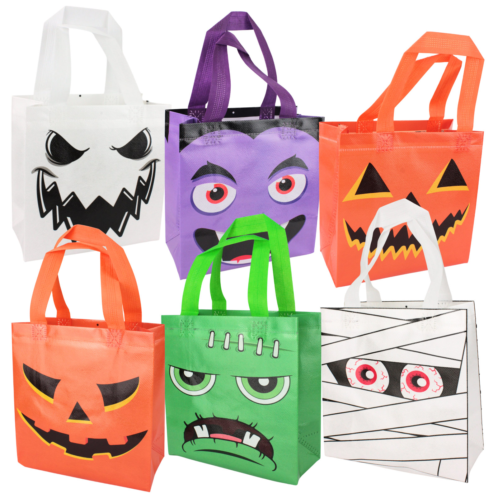 Halloween Character Party Tote Bags (Pack of 12)