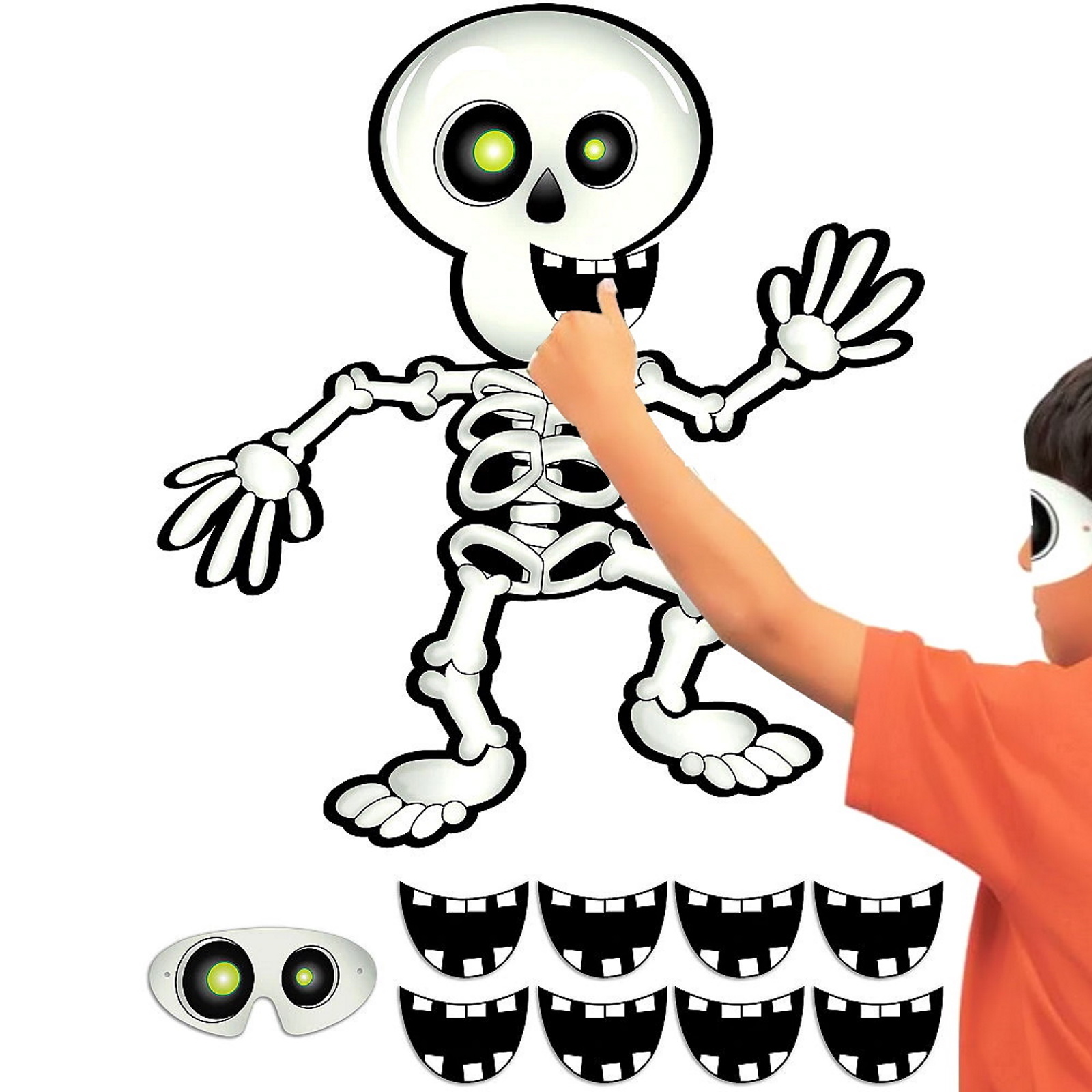 Skeleton Pin the Smile Halloween Party Game