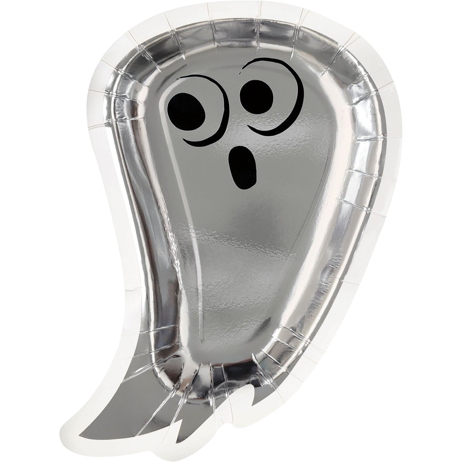 Bats & Boos Silver Ghost Paper Plates (Pack of 8)