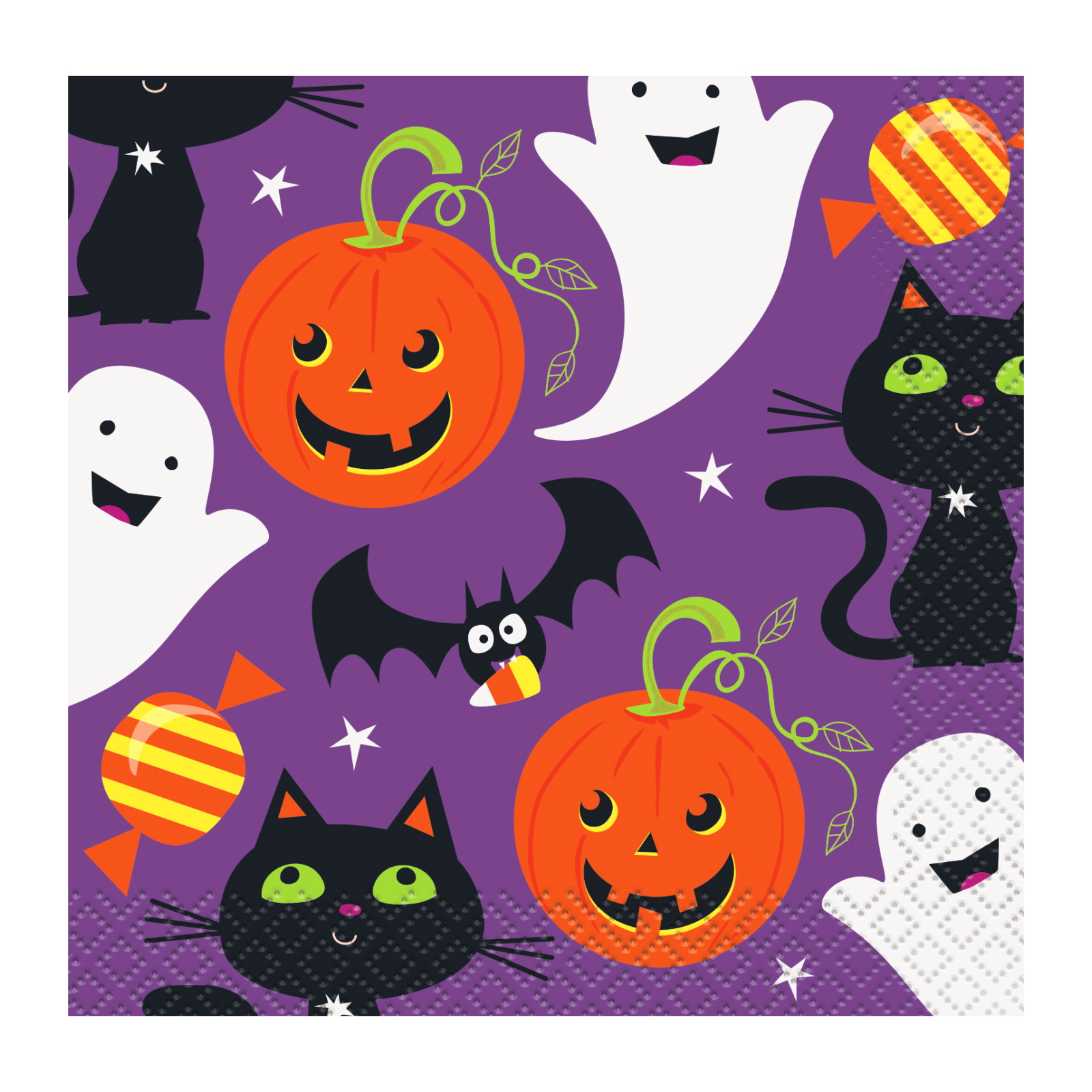 Cat & Pumpkin Small Paper Napkins / Serviettes (Pack of 16)