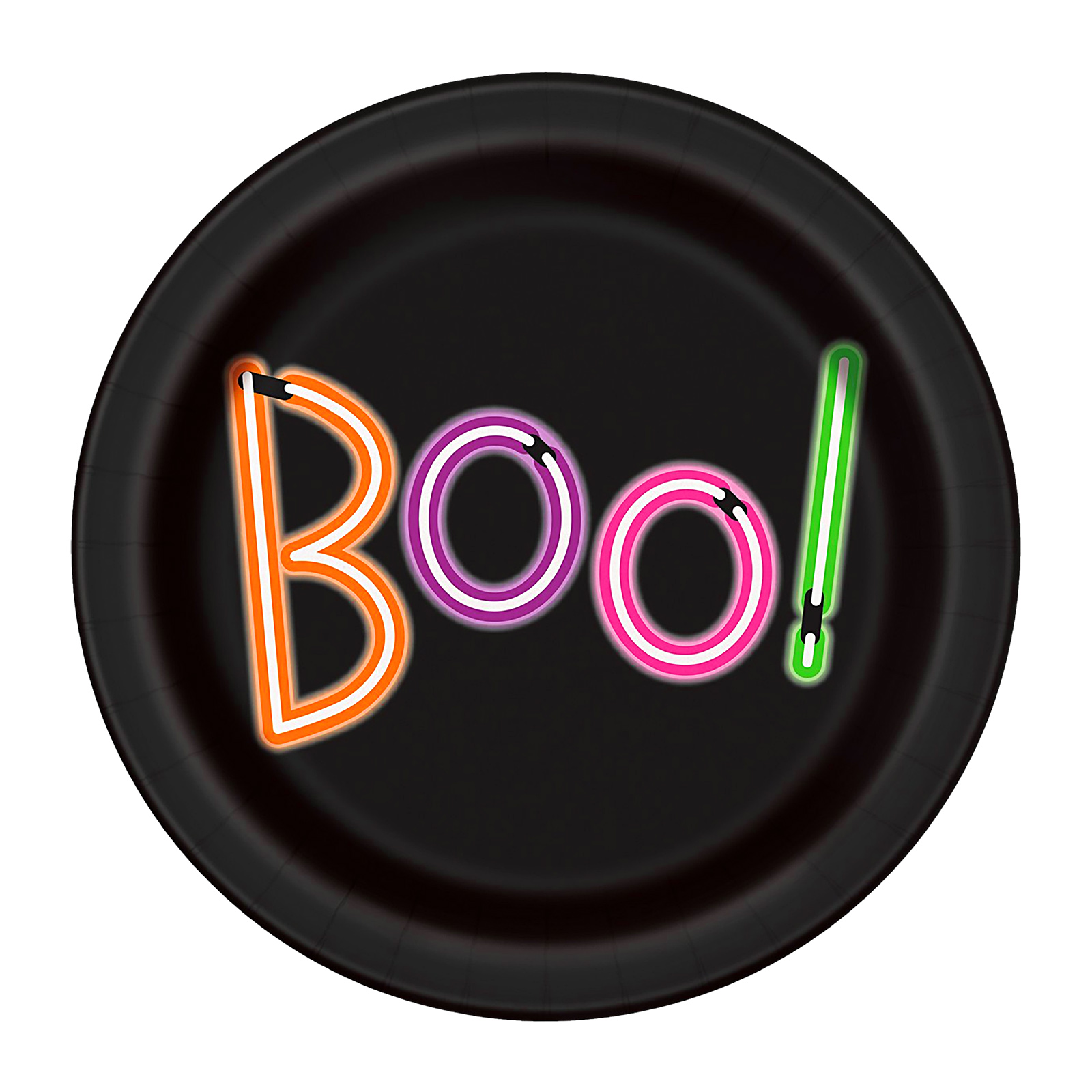 Halloween Neon Lights Small Paper Plates (Pack of 8) 