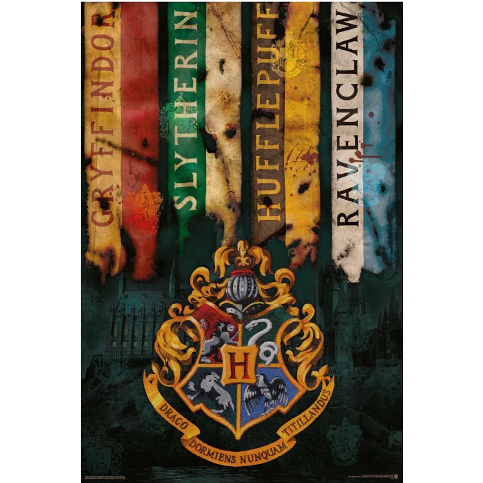 Harry Potter House Flags Poster 