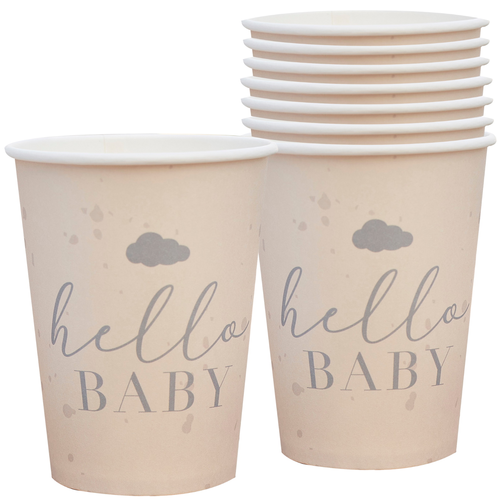 Ginger Ray Hello Baby Speckled Paper Cups (Pack of 8)