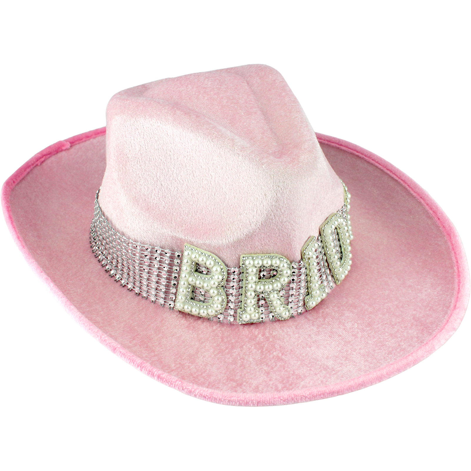 Light Pink Bride to Be Rhinestone Jewelled Cowboy Hat