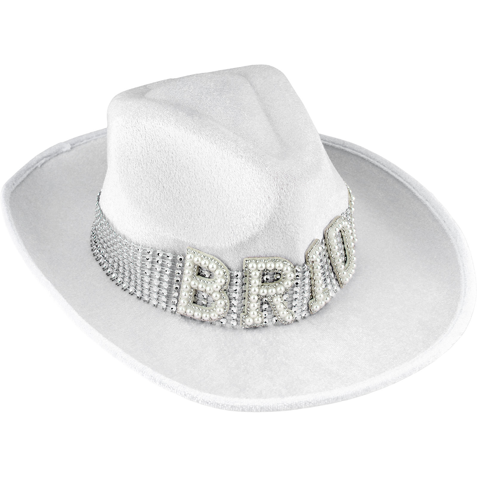 White Bride to Be Rhinestone Jewelled Cowboy Hat