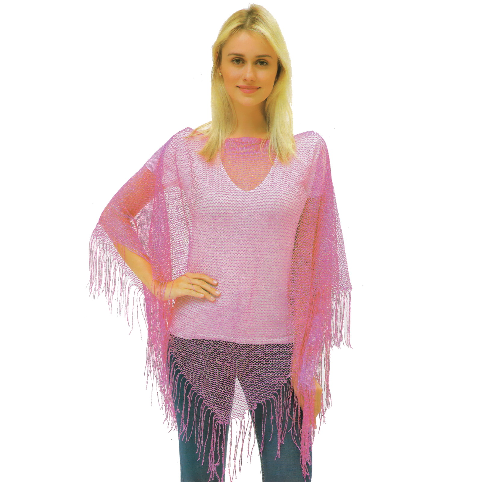 Pink Fishnet Poncho