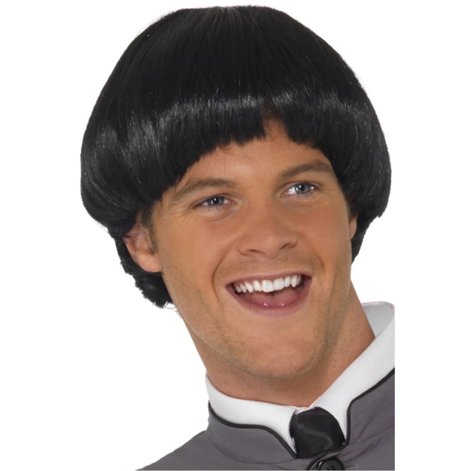Men's Swinging 60's Black Bowl Cut Wig