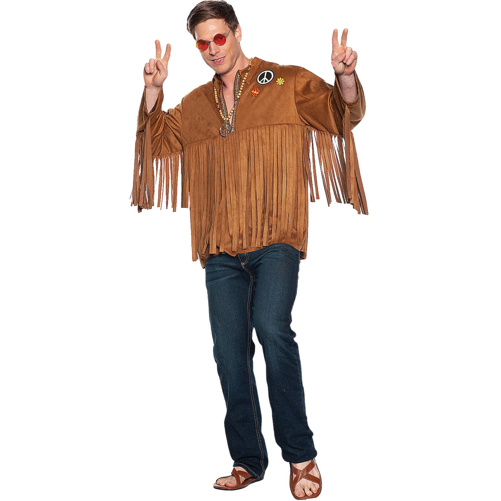 Adult 1970's Fringed Hippie Shirt Costume