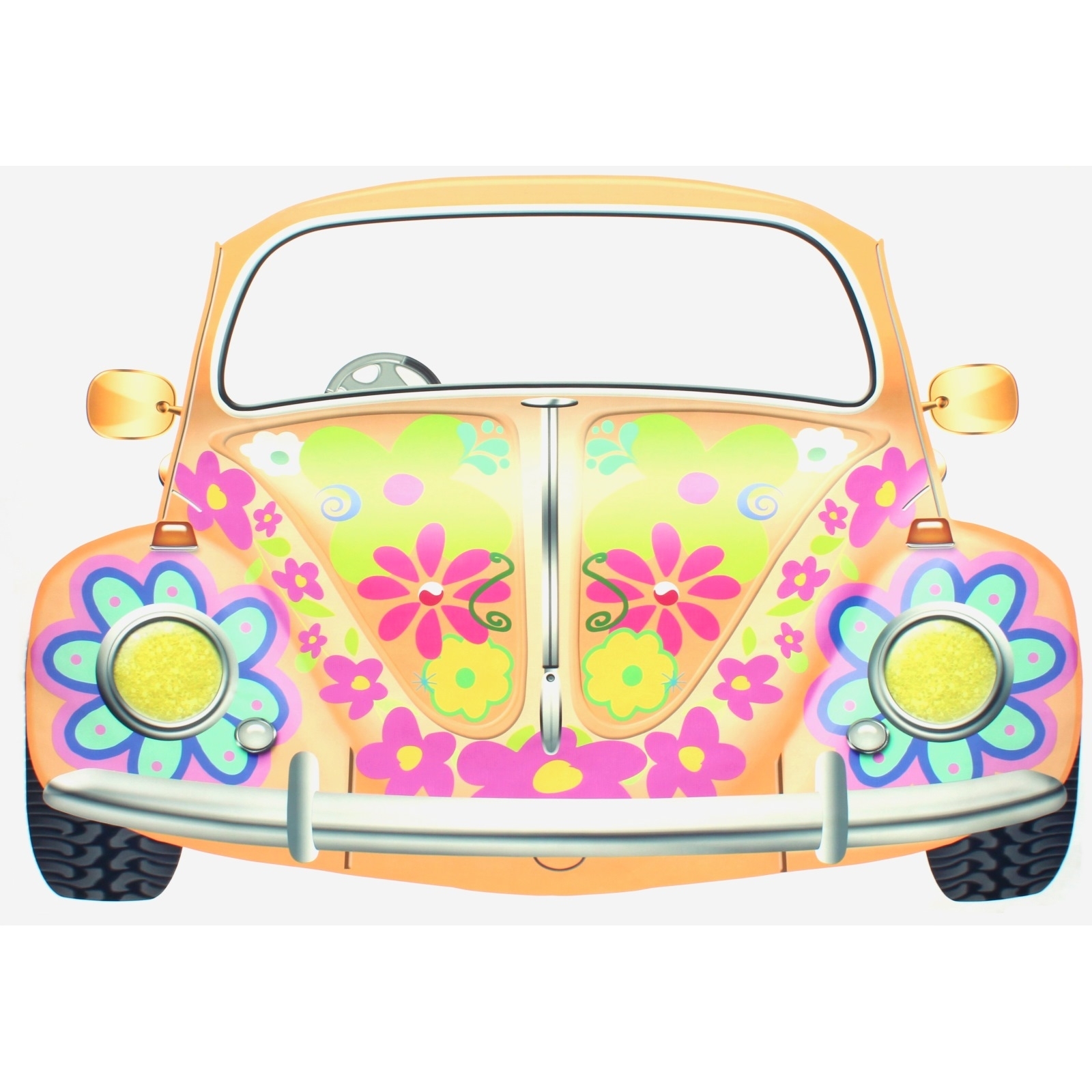 60's VW Car Large Fabric Backdrop