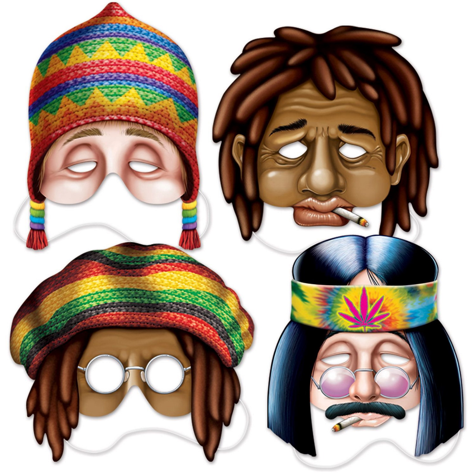Hippie Masks (Pack of 4)