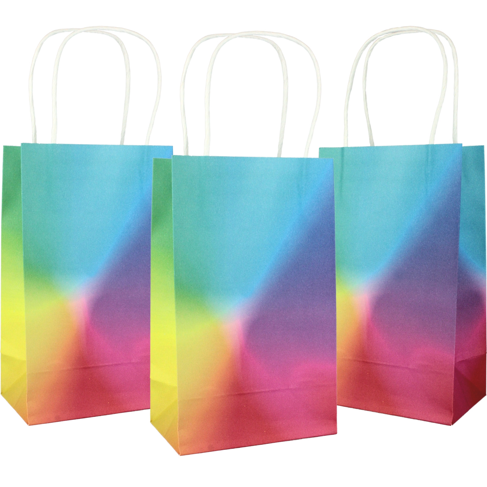 Bright Rainbow Paper Party Bags (Pack of 5)