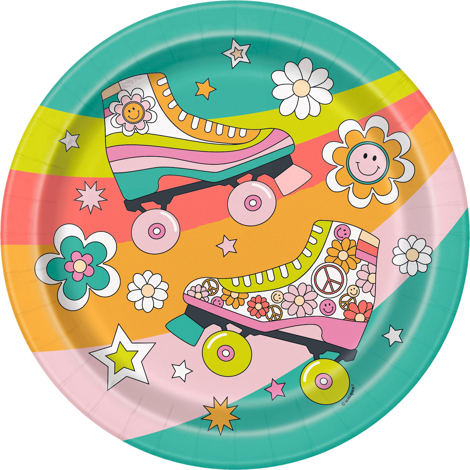 Flower Power Large Paper Plates (Pack of 8)