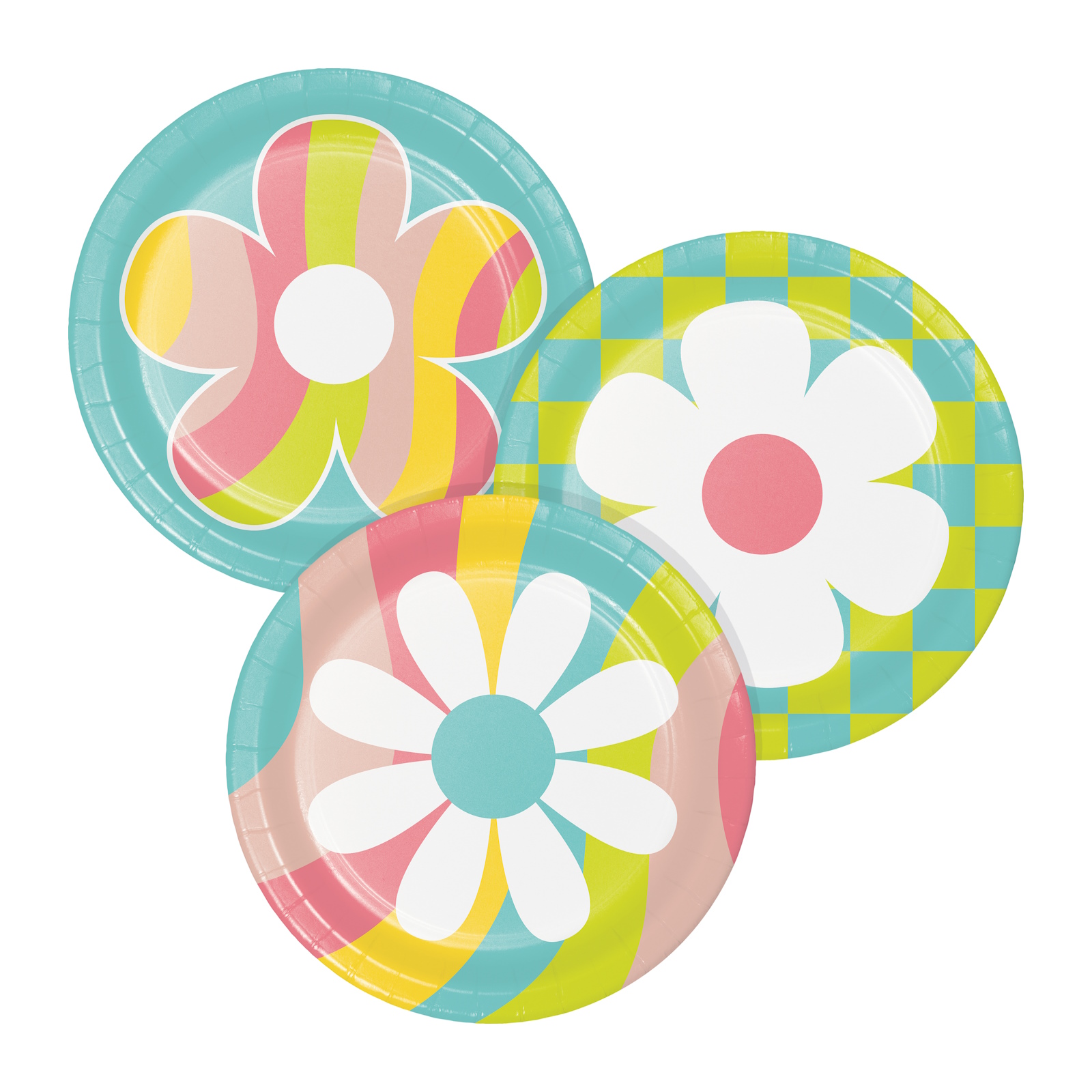 Flower Power Fun Small Paper Plates (Pack of 8)