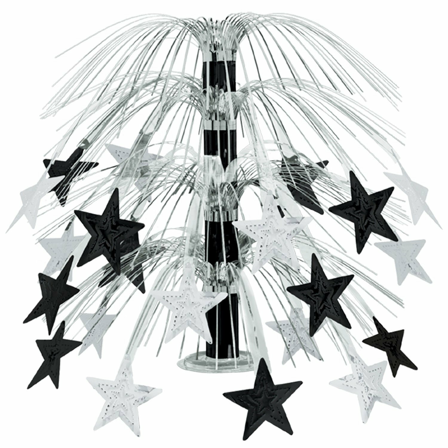 Black and Silver Star Cascade Centrepiece