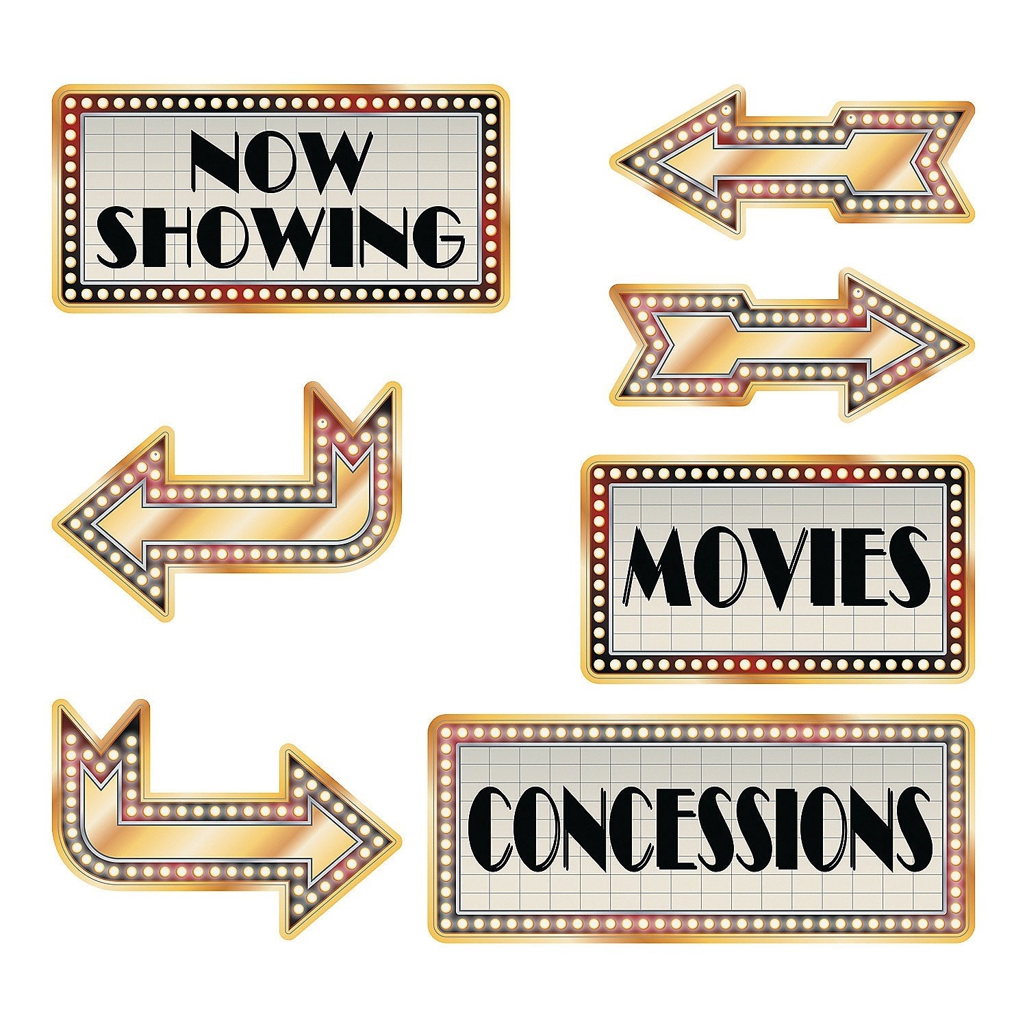 Movie Night Cutouts (Pack of 6)