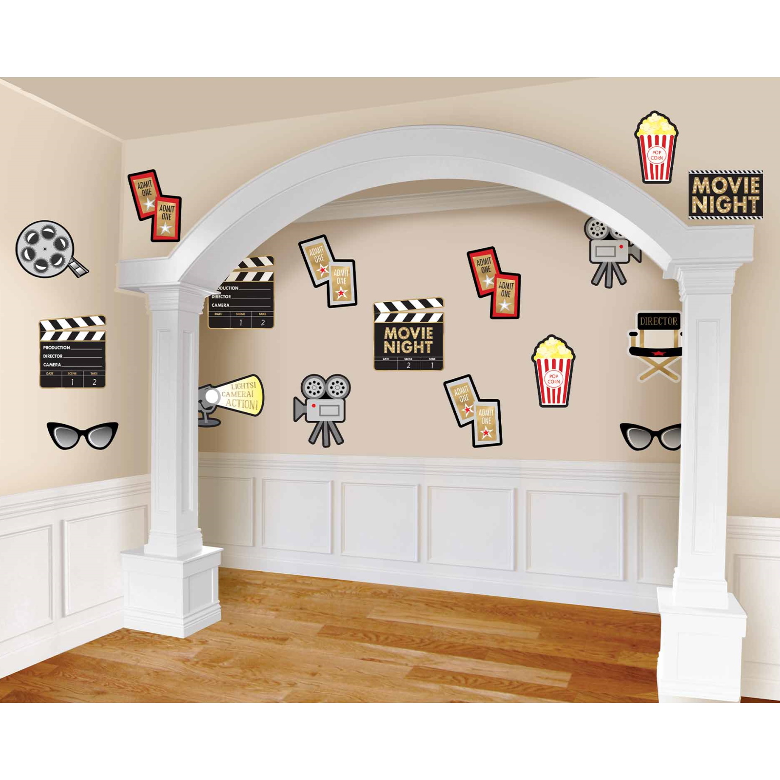 Glitz & Glam Movie Night Cutouts (Pack of 12)