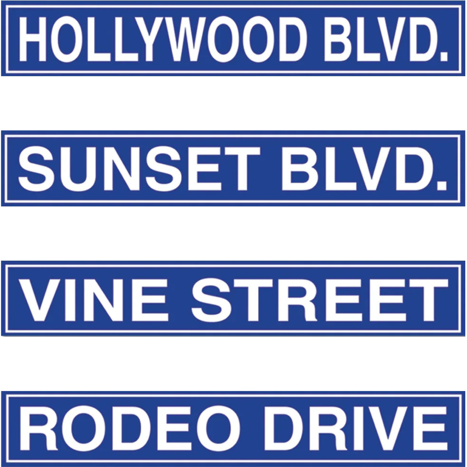 Hollywood Street Sign Cutout Wall Decorations (Pack of 4)