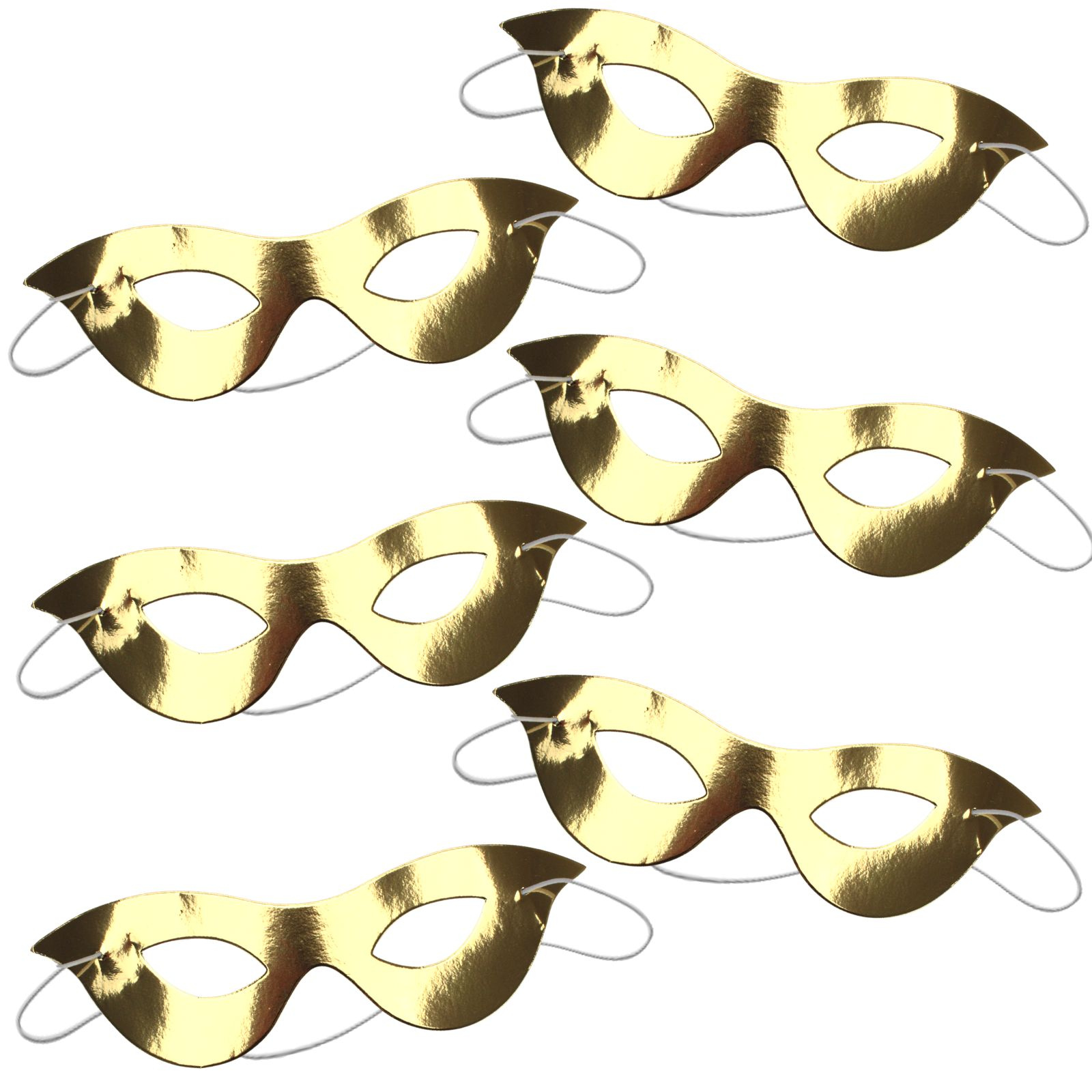 Gold Foil Masks (Pack of 6)