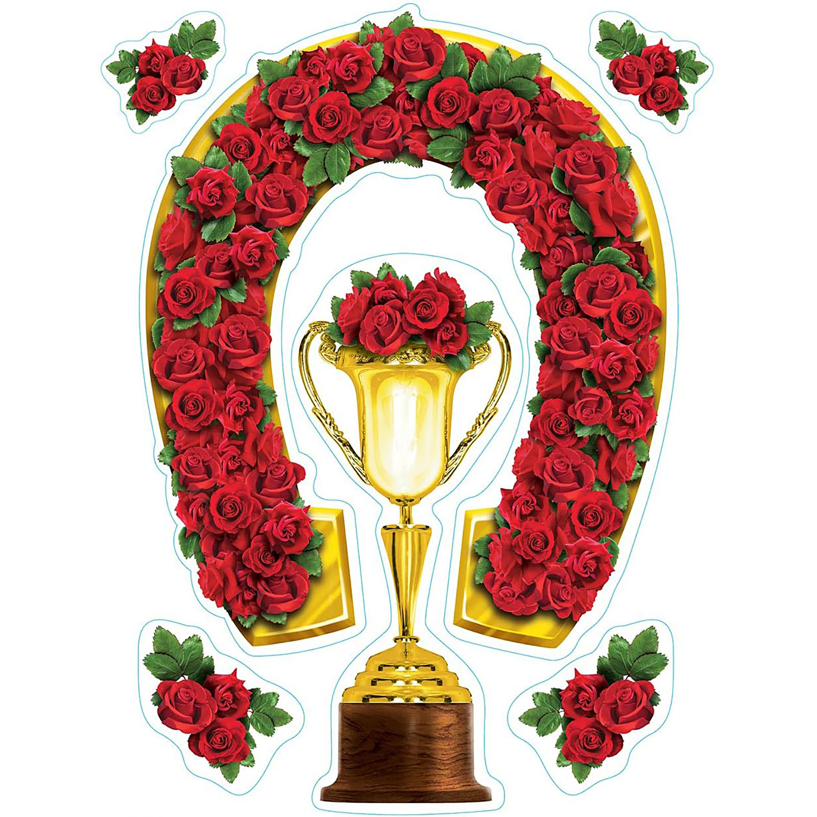 Insta Theme Horseshoe With Roses Peel and Place (6 Pieces)
