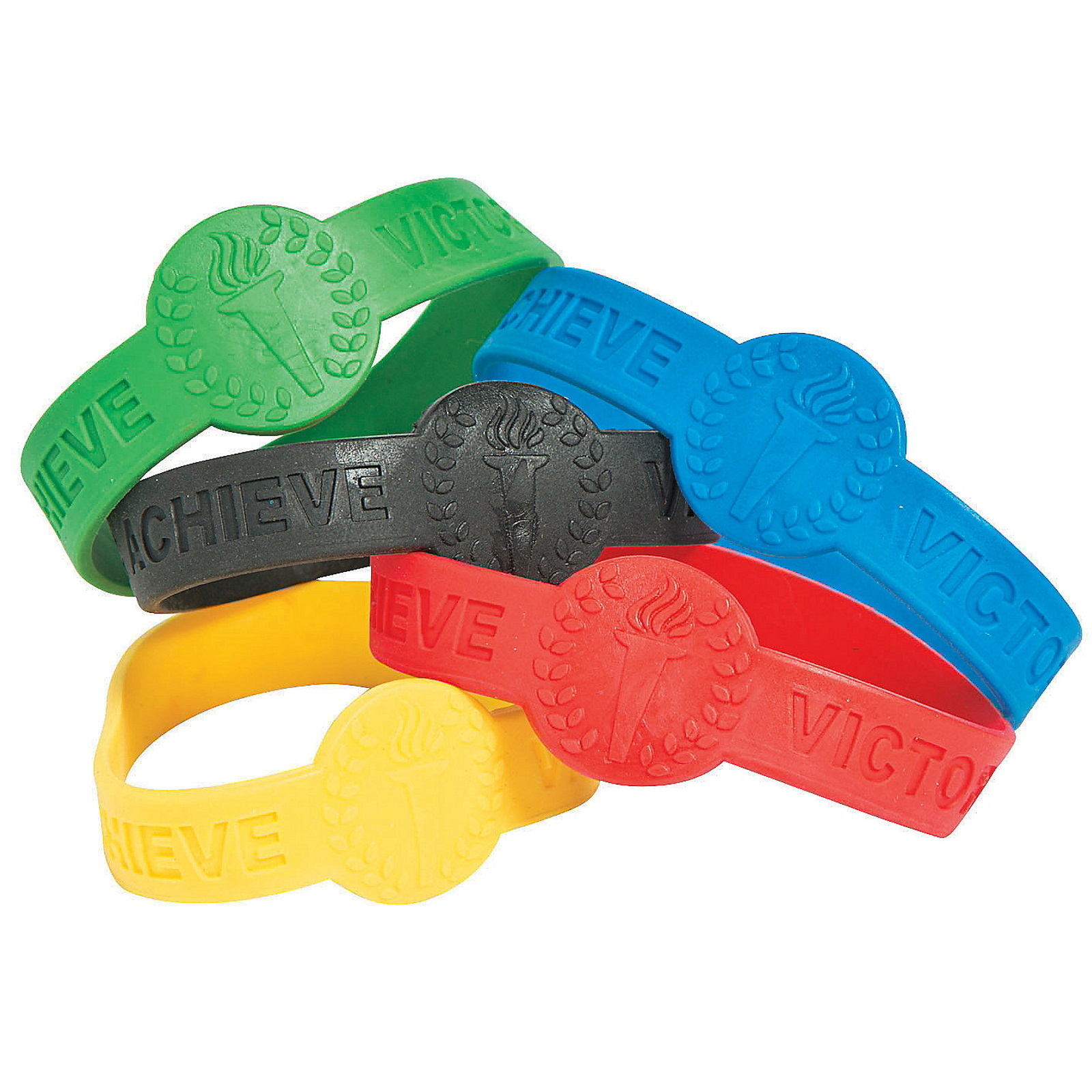 International Games Torch Rubber Wristbands (Pack of 24)