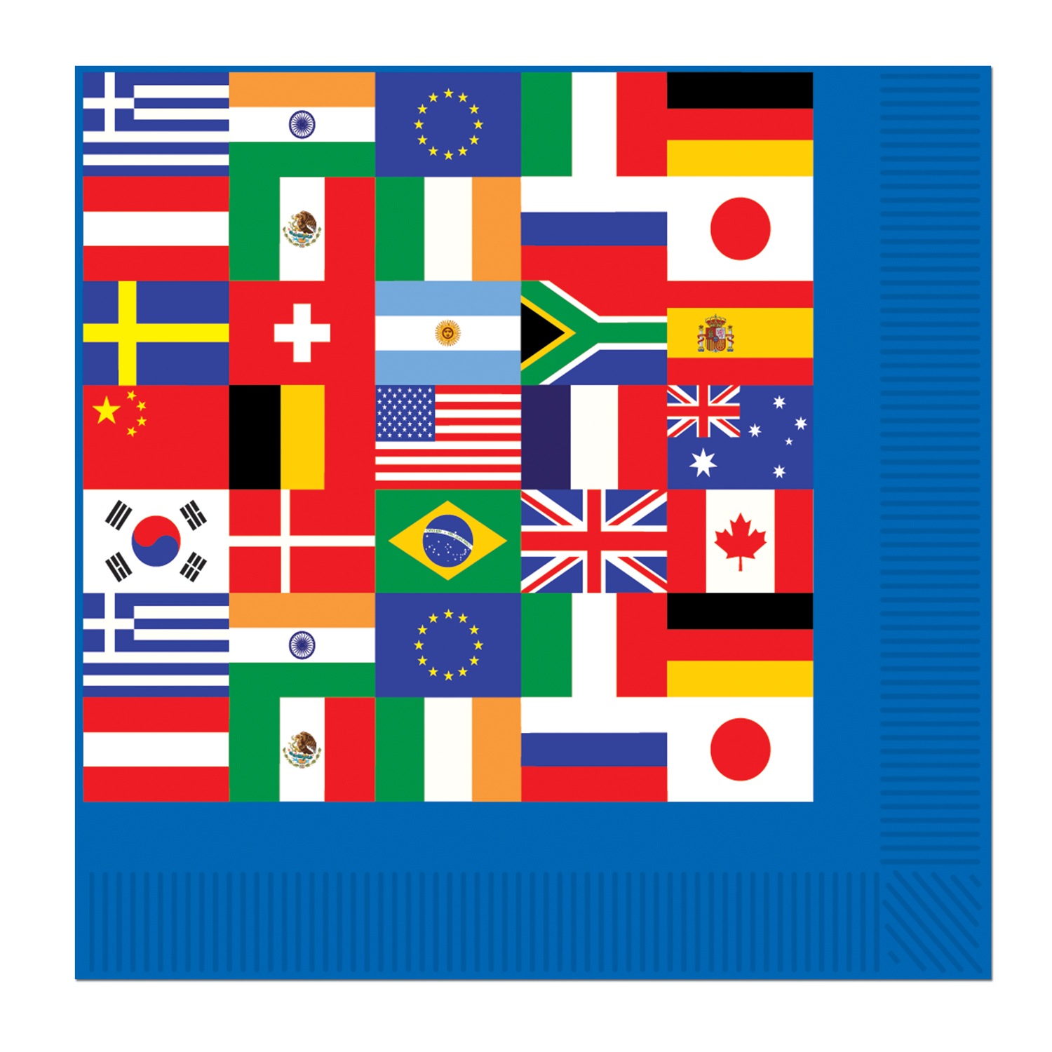 International Flags Small Napkins / Serviettes (Pack of 16)