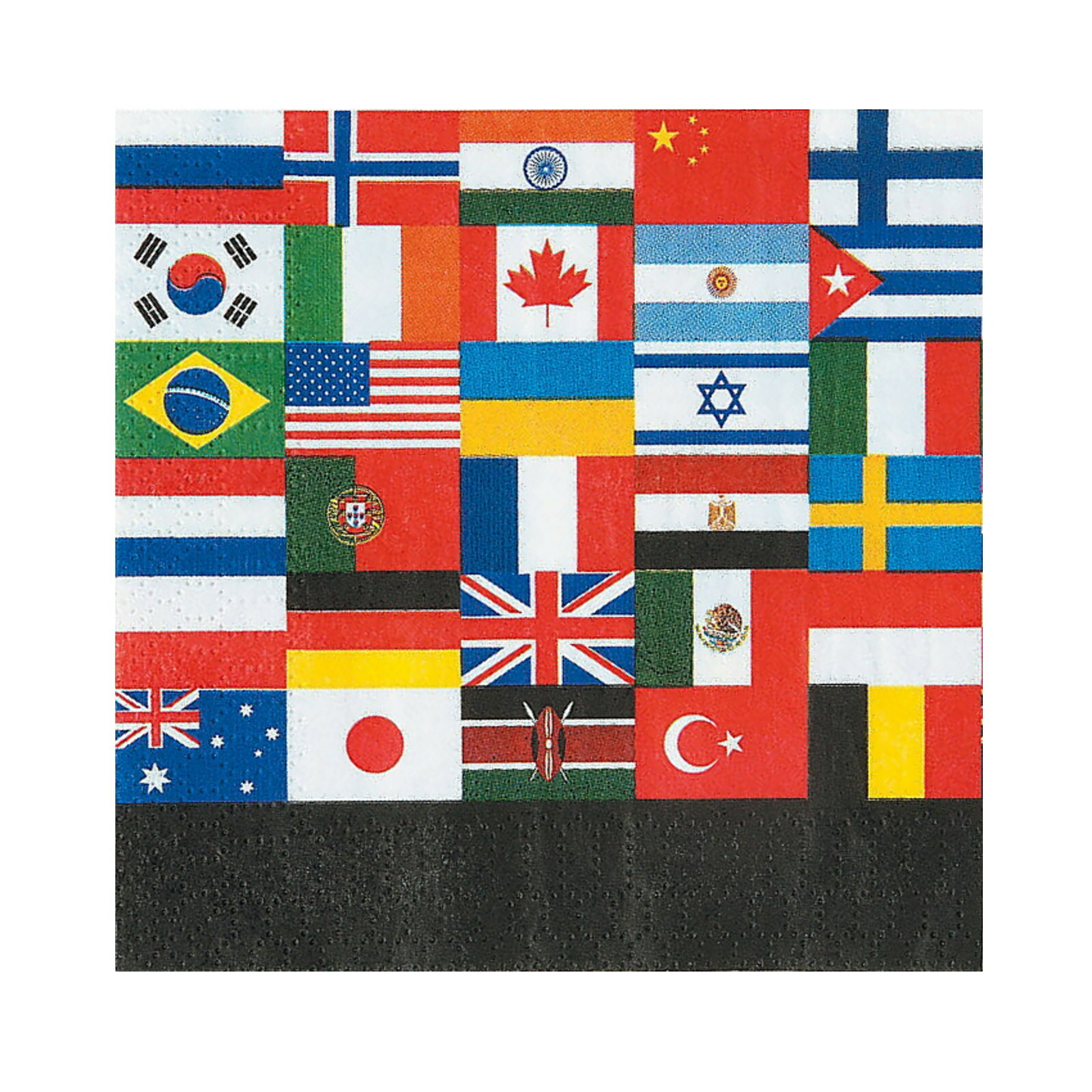 Flags Of The World Small Napkins / Serviettes (Pack of 16)