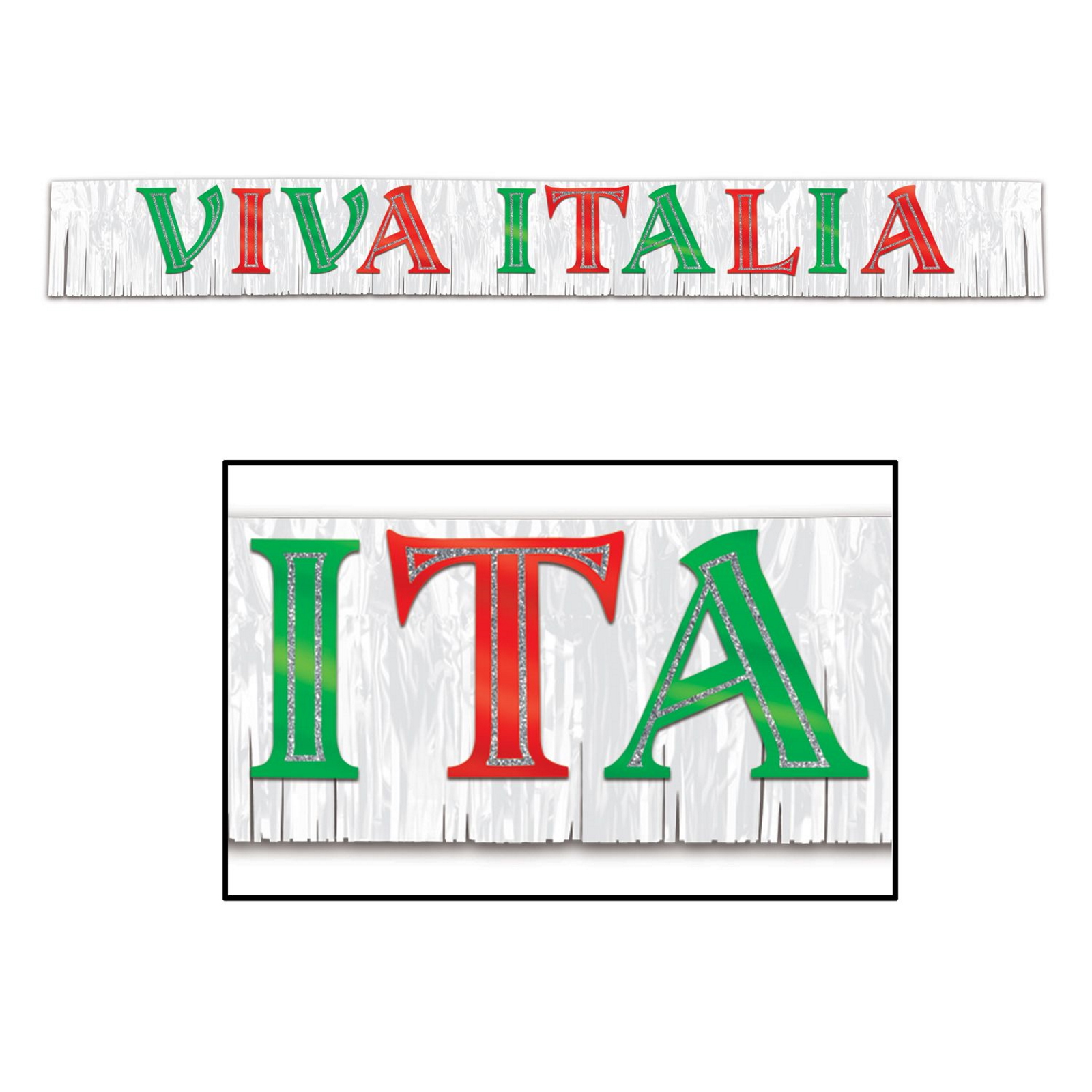 Viva Italia Metallic Fringe Banner