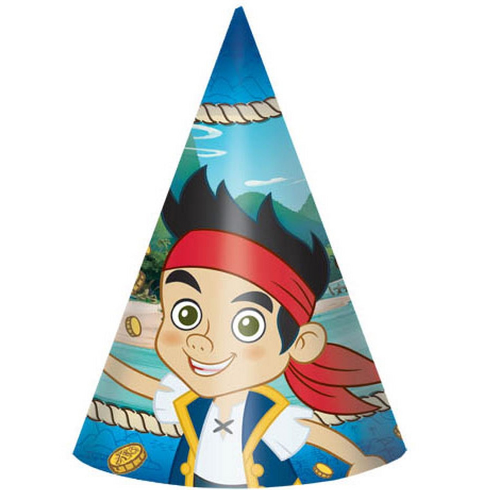Jake and the Never Land Pirates Party Hats (Pack of 8)