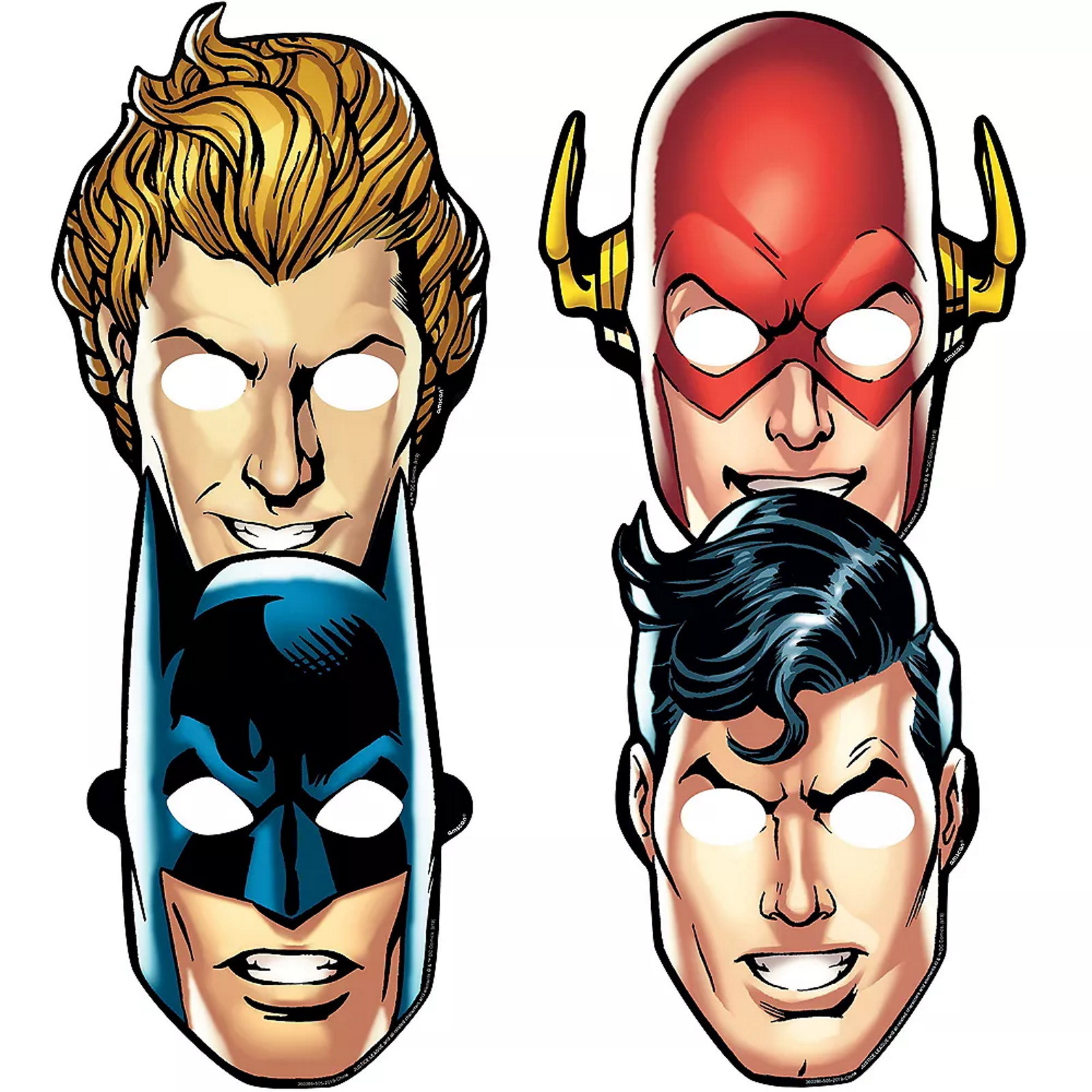 Justice League Heroes Unite Paper Party Masks (Pack of 8)