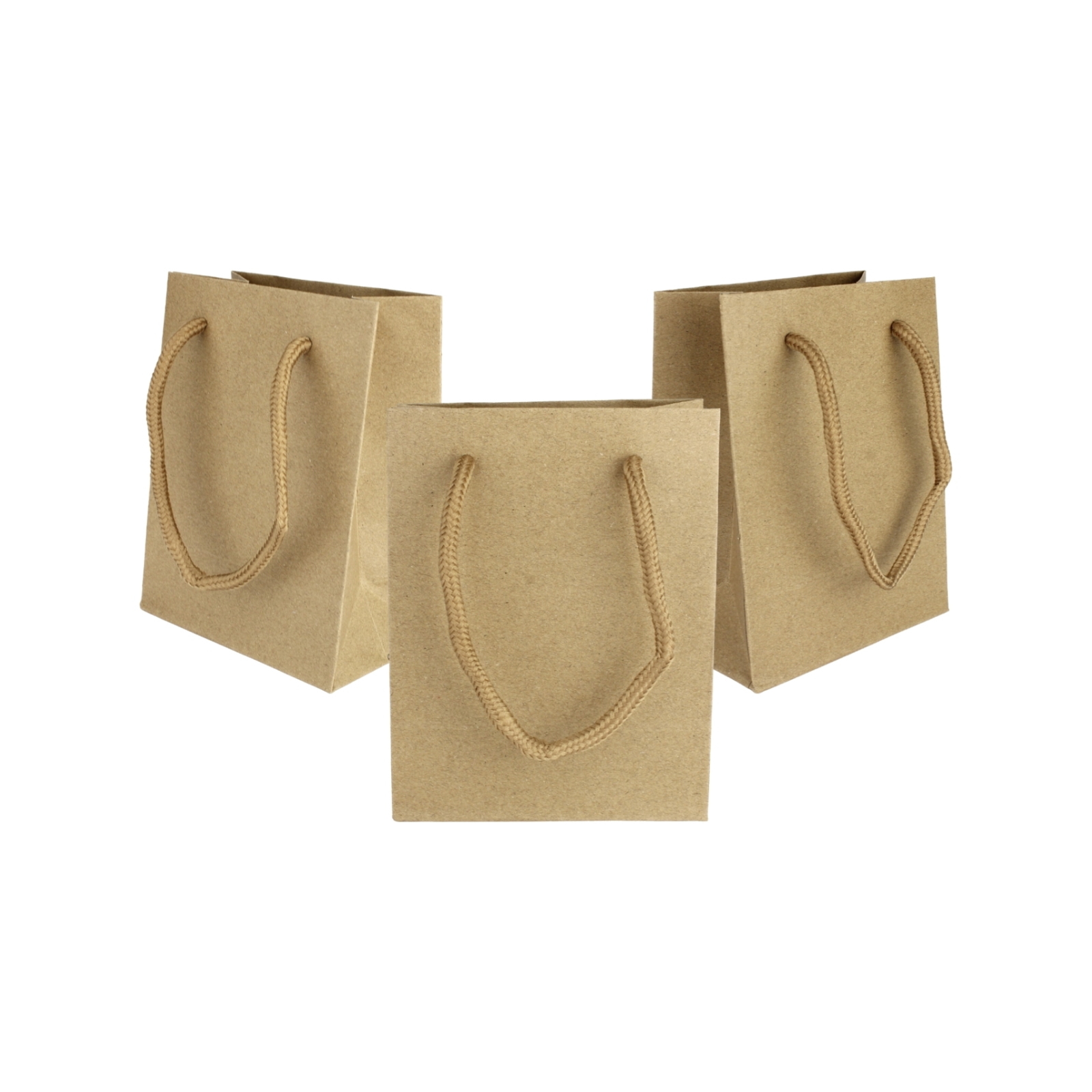 Brown Kraft Paper Gift Bags 14cm x 11cm x 6.5cm (Pack of 12)