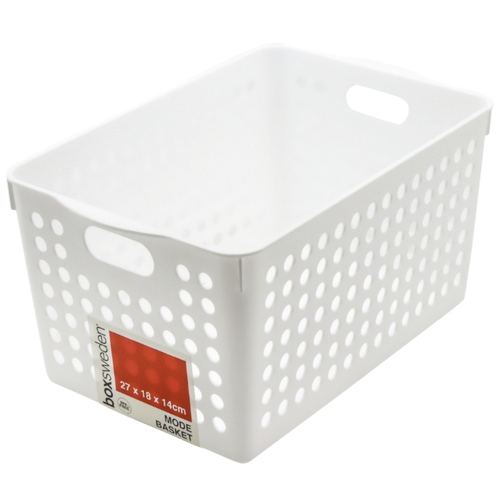 White Plastic Mode Basket 27.5 x 18 x 14cm