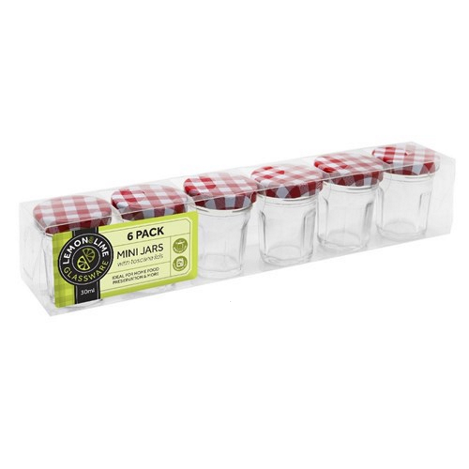 Toscana Mini Glass Conserve Jars 30ml (Pack of 6)