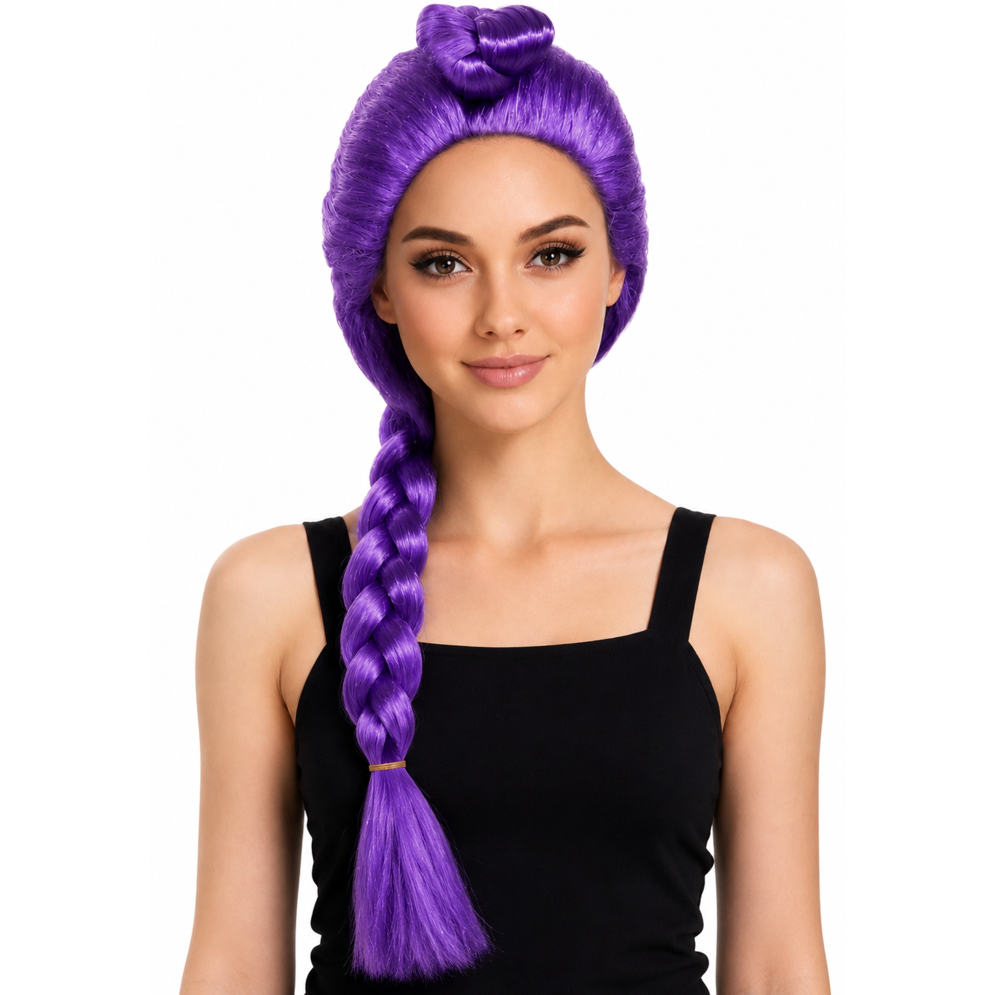 Long Purple Braid Wig 