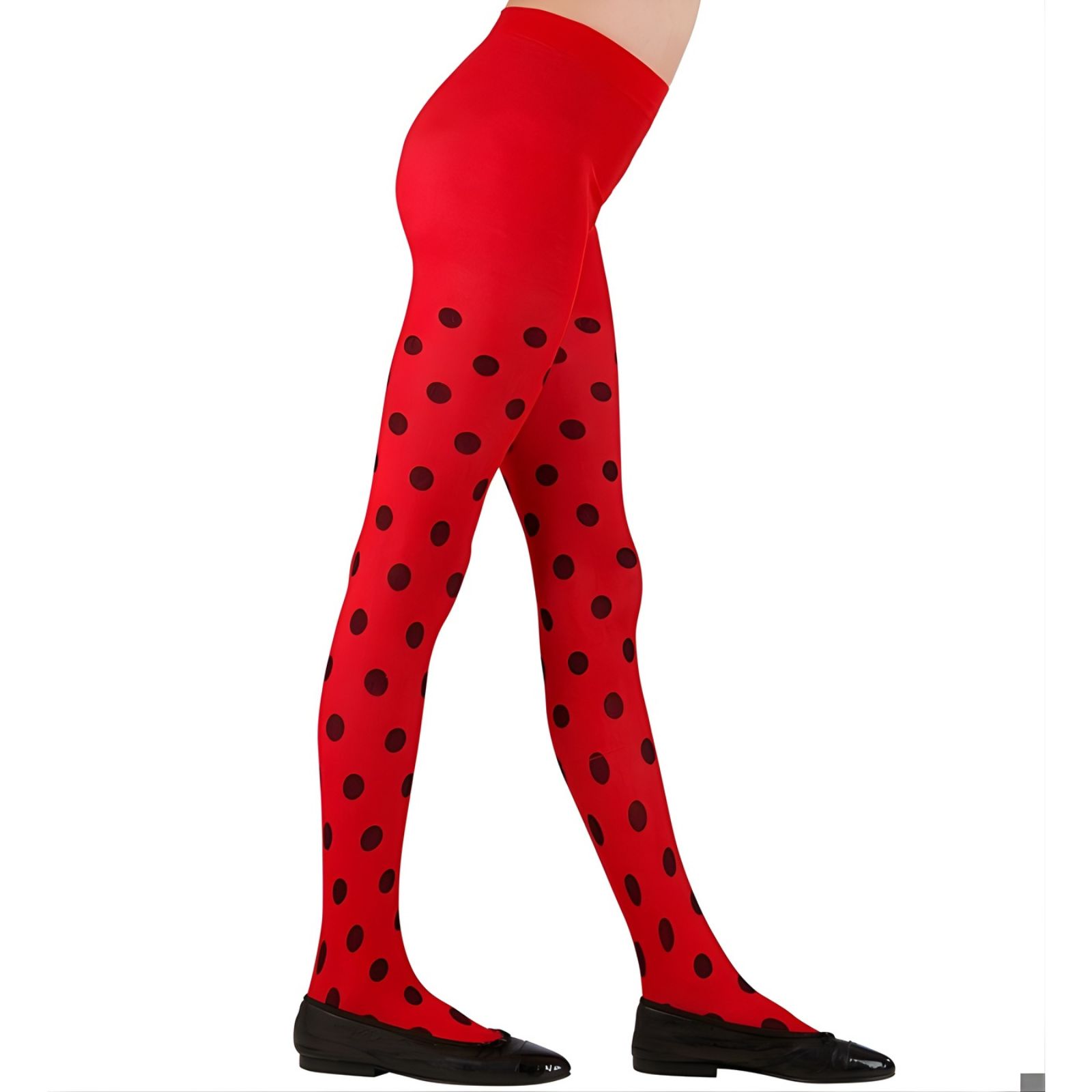 Kids Red and Black Polka Dot Stockings 7-10 Years