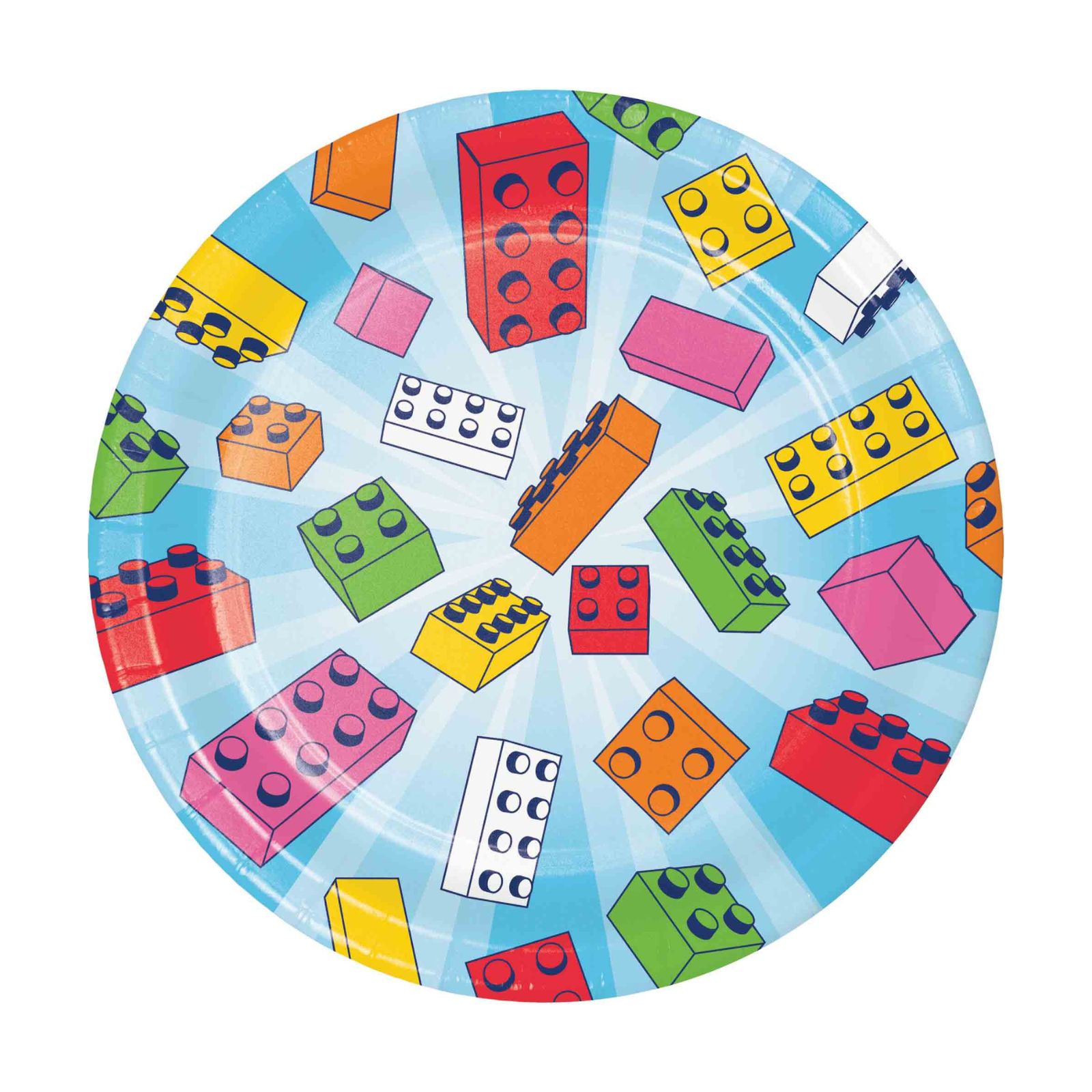 Block Bash Small Paper Plates (Pack of 8)