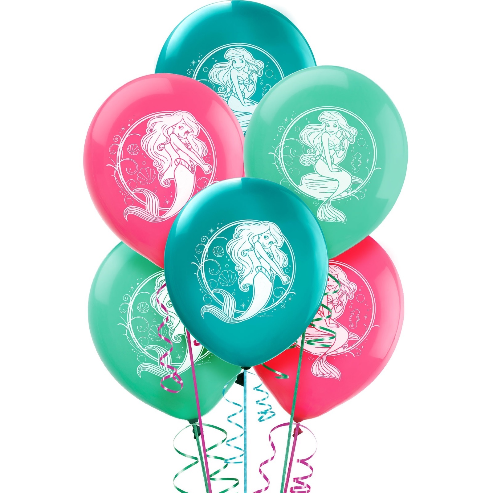 Ariel The Little Mermaid Sparkle Balloons (Pack of 6)