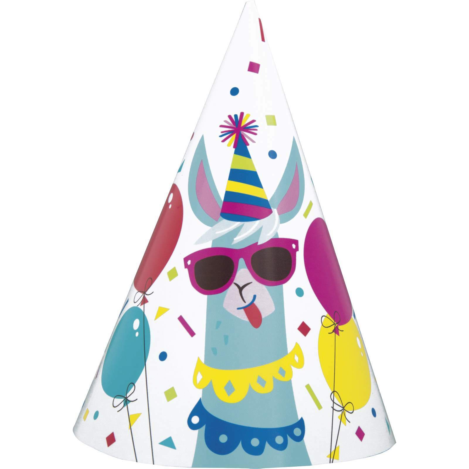 Llama Birthday Party Hats (Pack of 8)