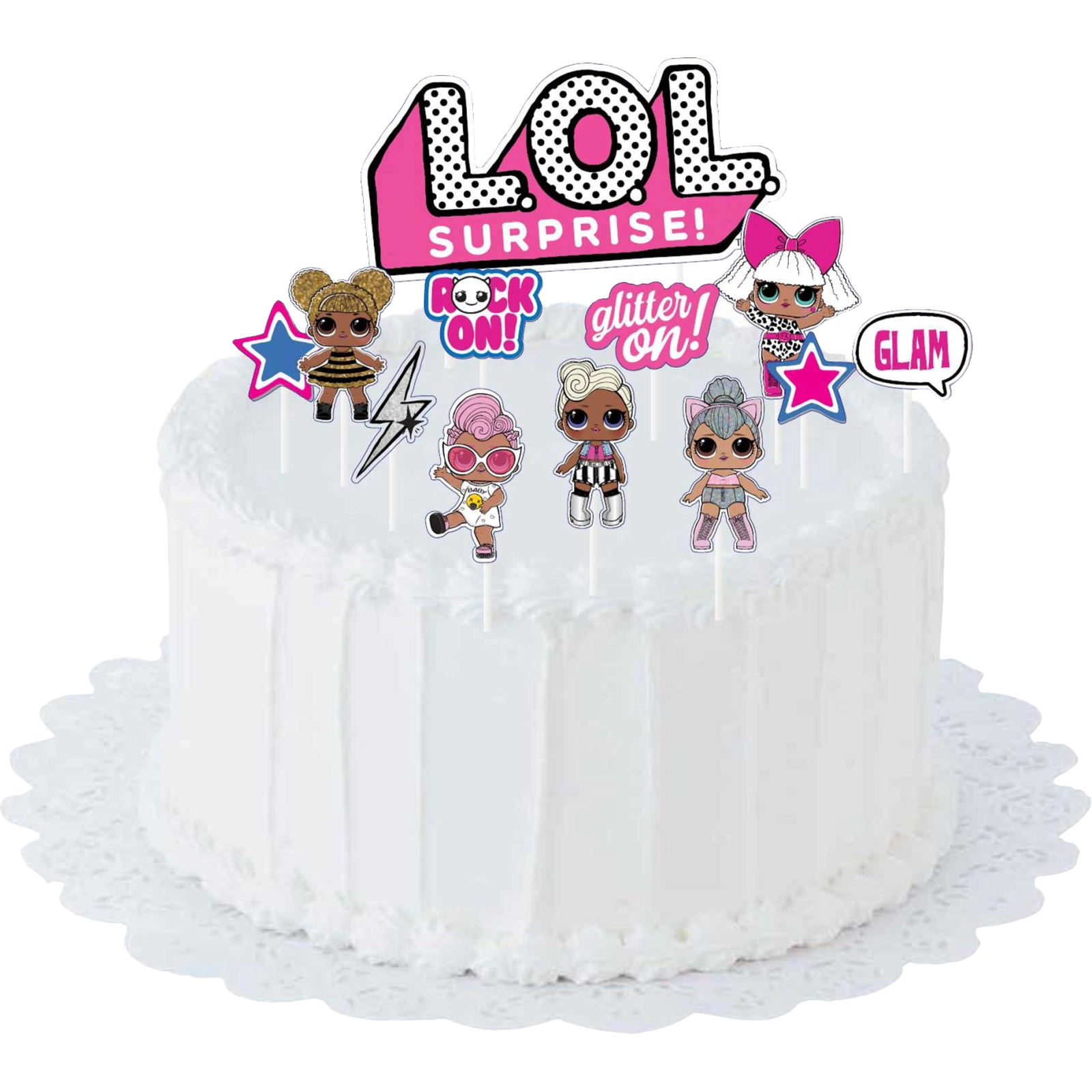 LOL Surprise Together 4 EVA Cake Toppers (Pack of 12)