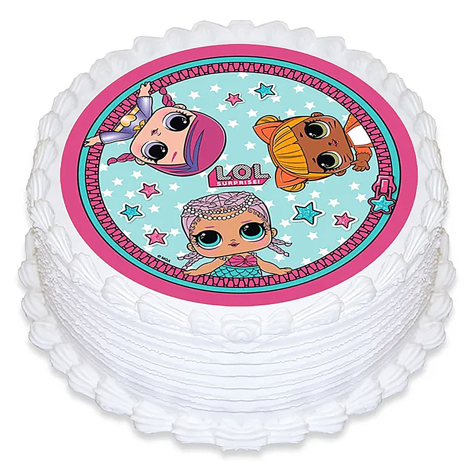 LOL Surprise Round Edible Icing Cake Decoration