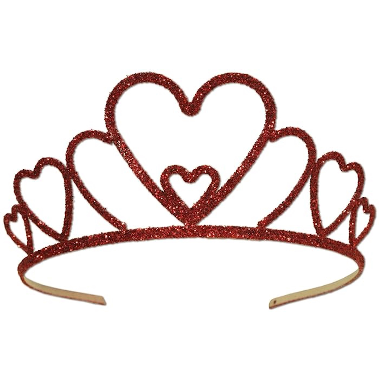 Glittered Red Love Heart Tiara 