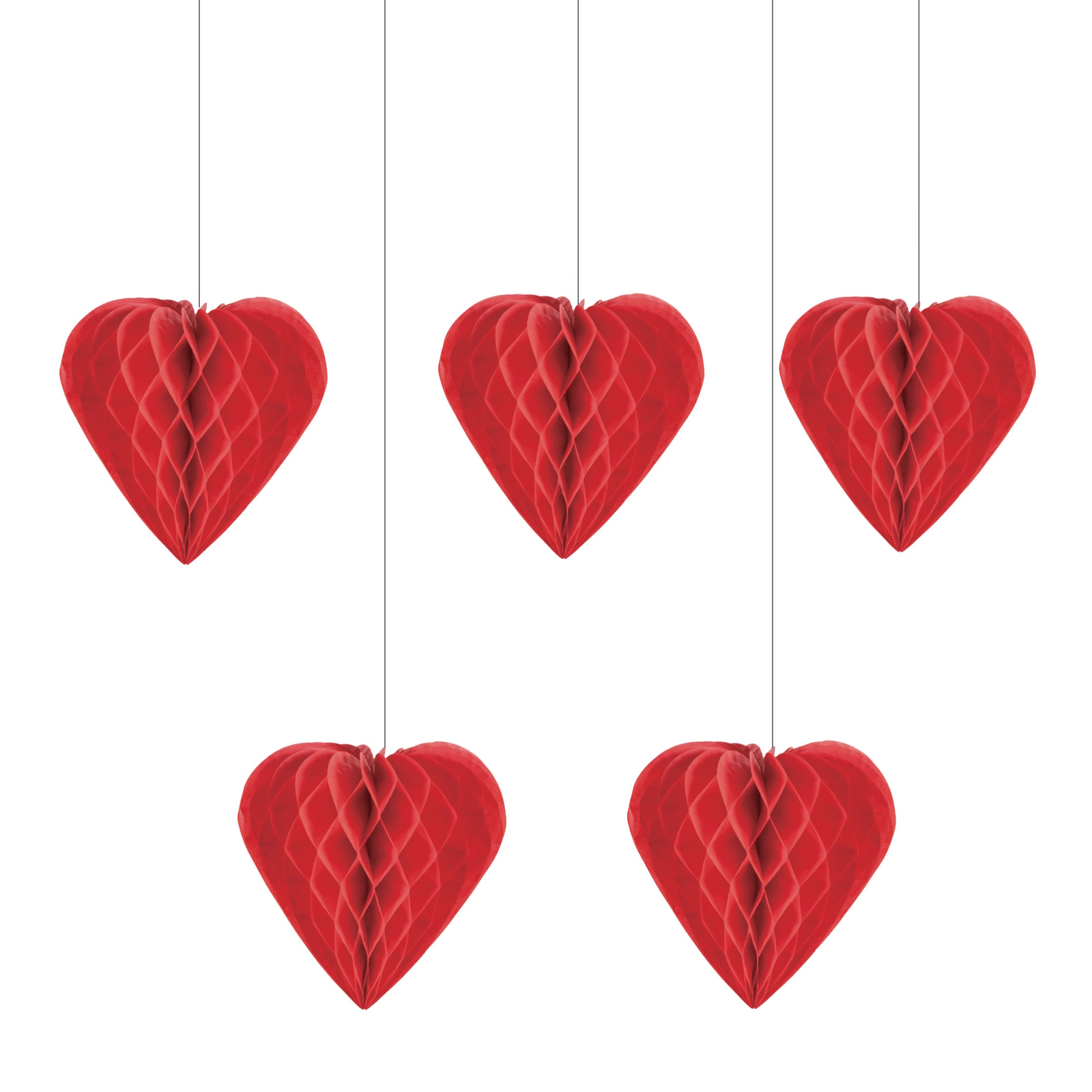 Heart Honeycomb Decorations (Pack of 5)