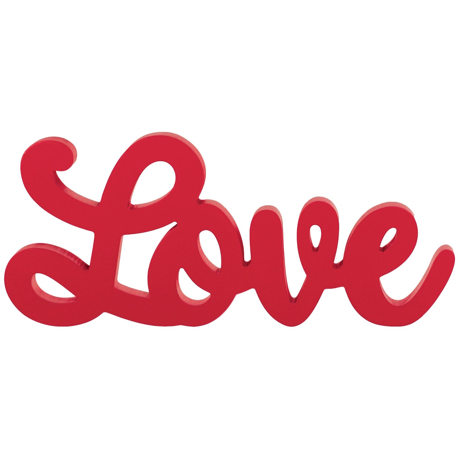 Red Wooden Love Script Sign