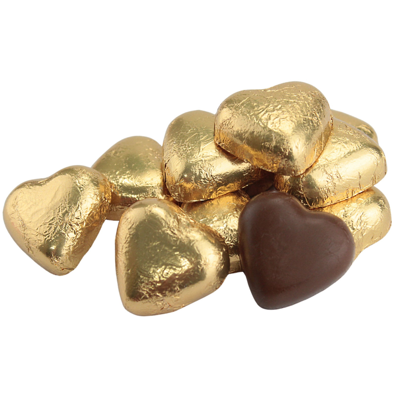 Gold Chocolate Hearts (77g Bag) 