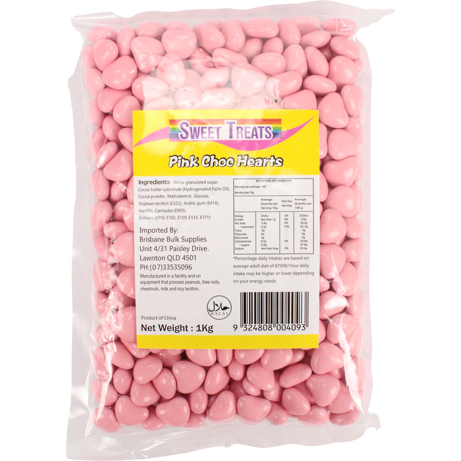 Pink Chocolate Hearts (1kg)