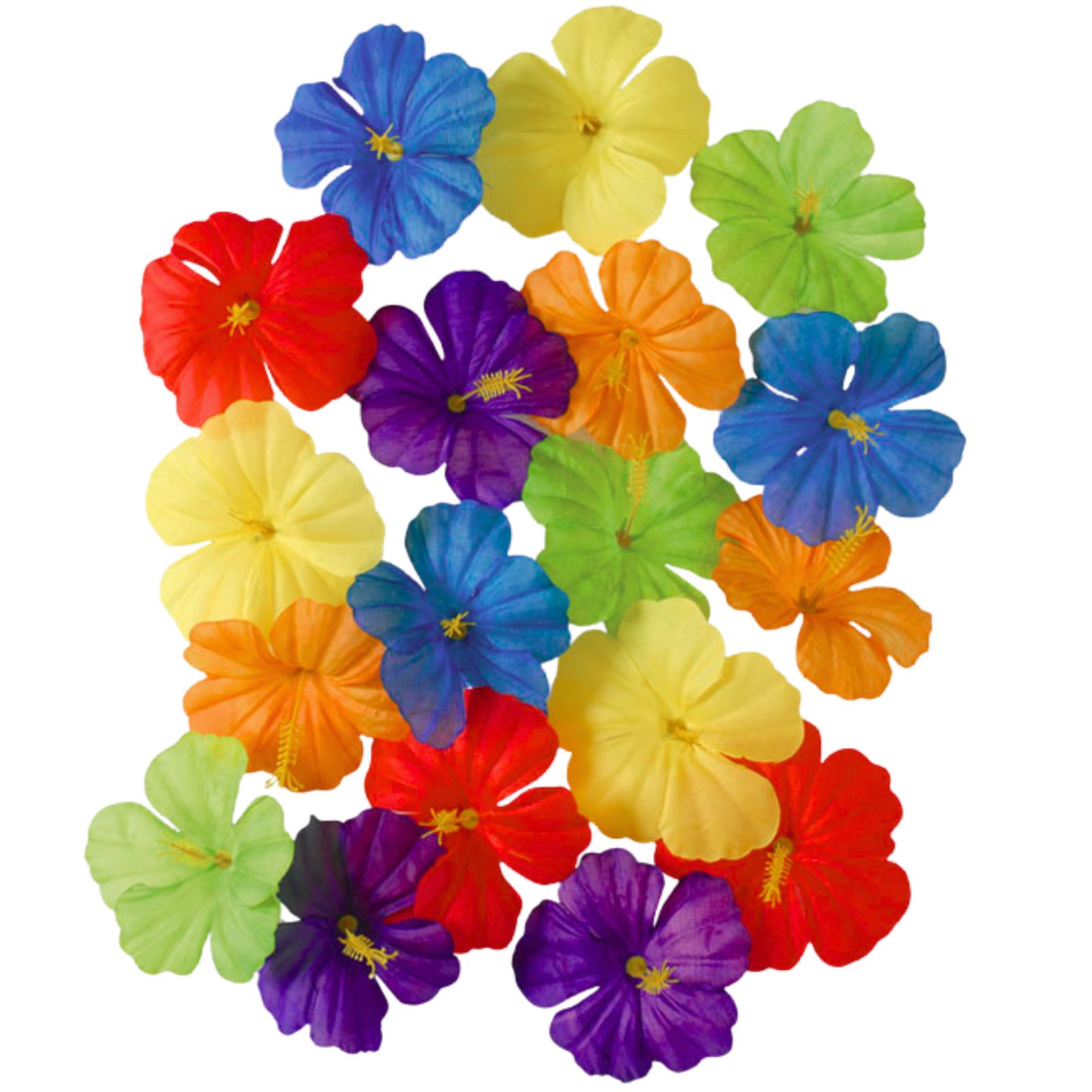 Bright Coloured Hawaiian Hibiscus Flowers (Pack of 18)
