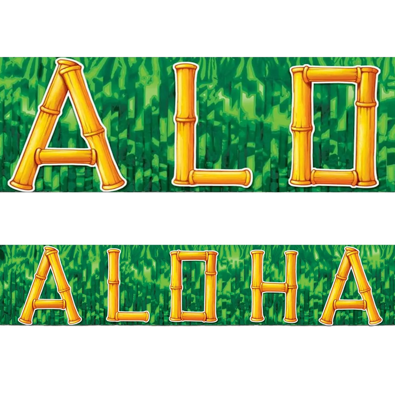 Aloha Metallic Fringe Banner