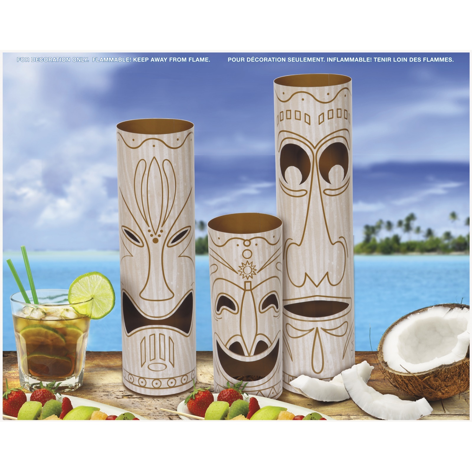 Hawaiian Tiki Totem Pole Centrepieces (Pack of 3)
