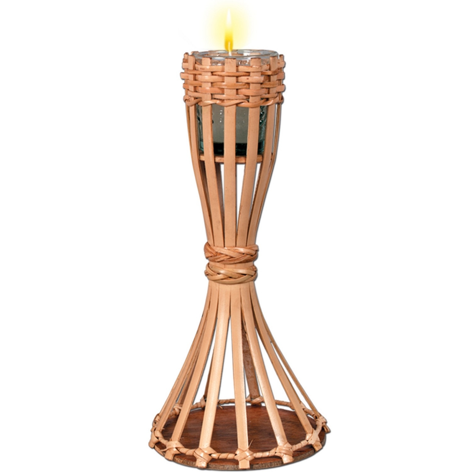 Bamboo Table Torch With Candle